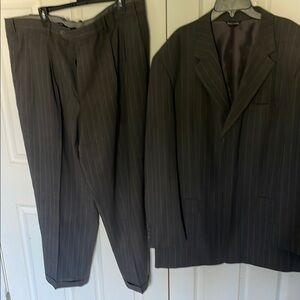 Ferretti Gray Pinstripe Suit Classic Elegance 43long